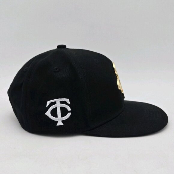 PRINCE MINNESOTA TWINS 2019 SGA Theme Night Cap Hat Black Gold Logo Mellowear - Picture 2 of 7